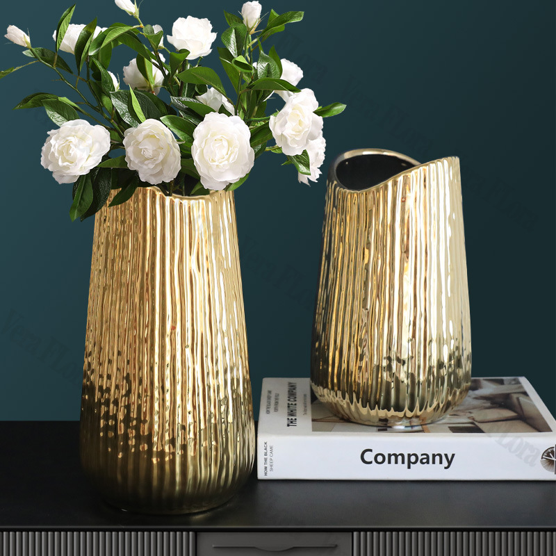 Photography Lighting Home - Nordic Ceramic Plated Gold Wide Mouth