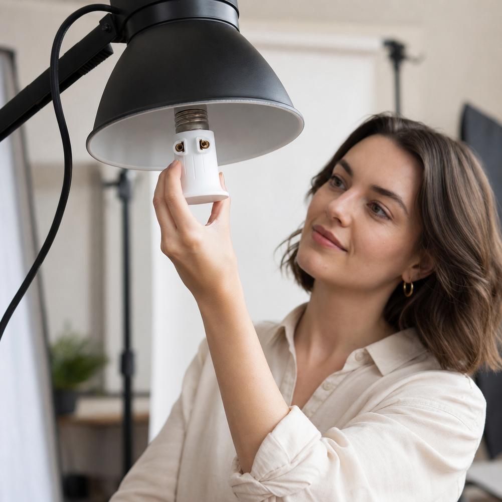 E27 to EU Plug Adapter Light S - Photography Lighting Uk ulasan dan harga