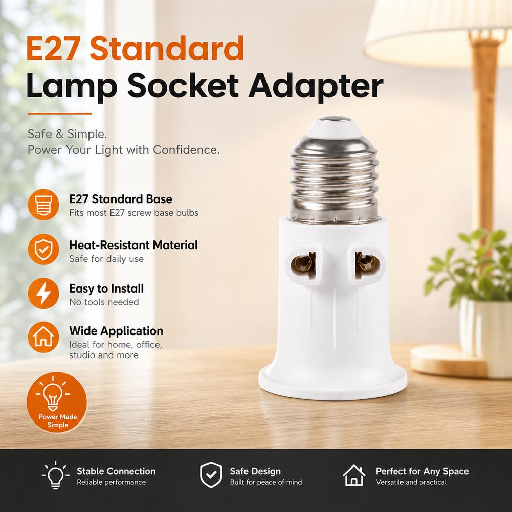 E27 to EU Plug Adapter Light S - Photography Lighting Uk ulasan dan harga