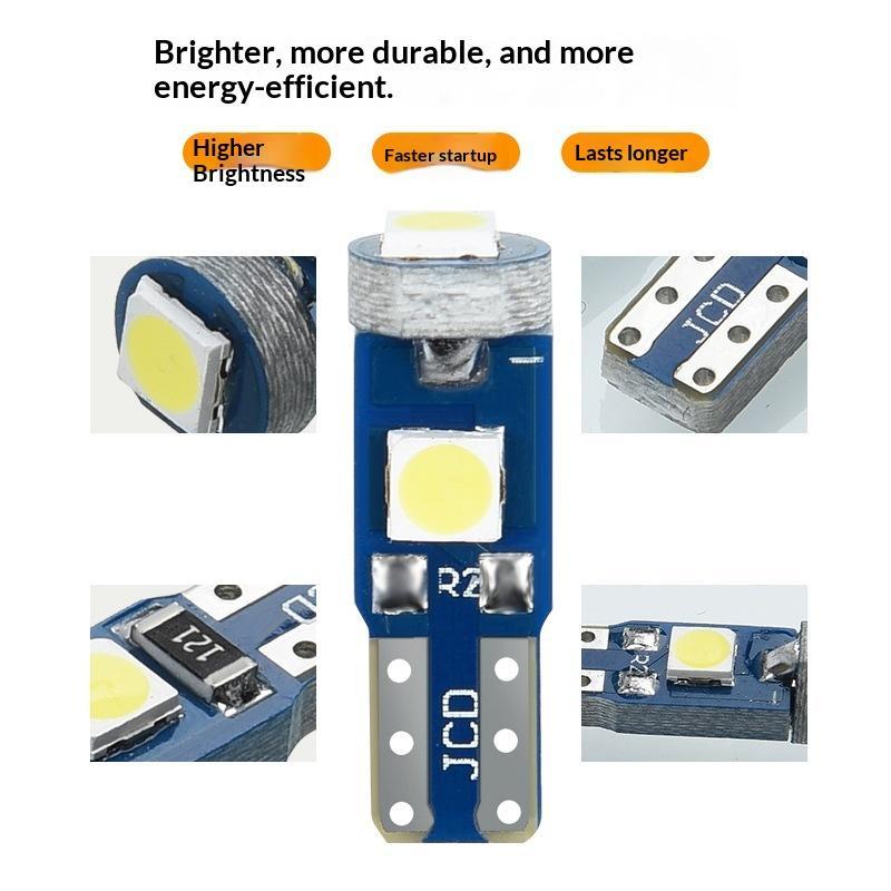 10Pcs T5 Led Bulb Canbus W3W 7 - Interior Photography Lighting ulasan dan harga