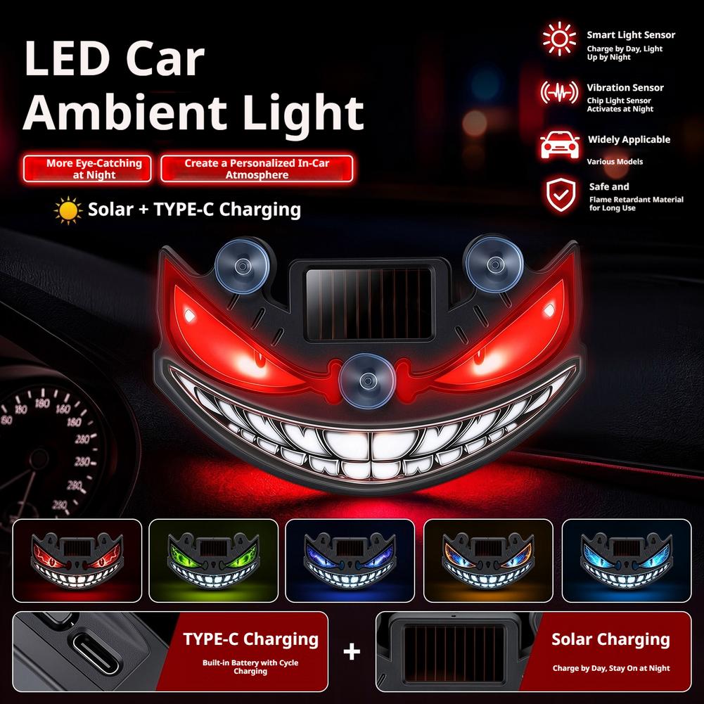Solar Devil Eye Car LED Decor  - Interior Photography Lighting ulasan dan harga