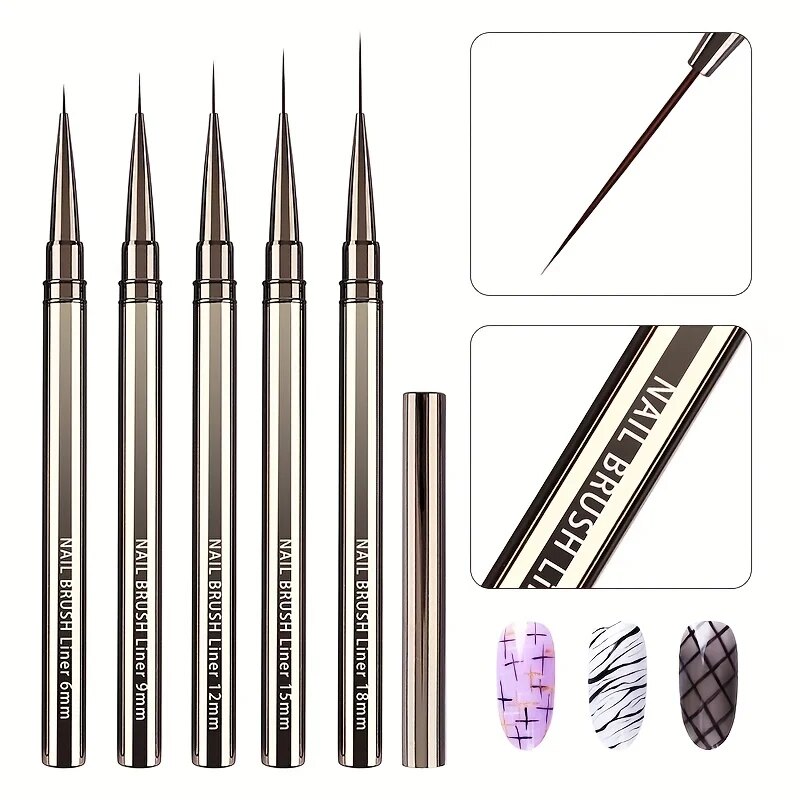 5PCS Nail Art Liner Brushes Ha - Coloured Gel Set ulasan dan harga