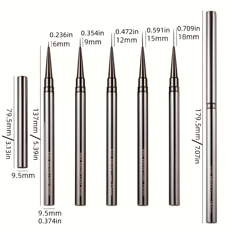 5PCS Nail Art Liner Brushes Ha - Coloured Gel Set ulasan dan harga