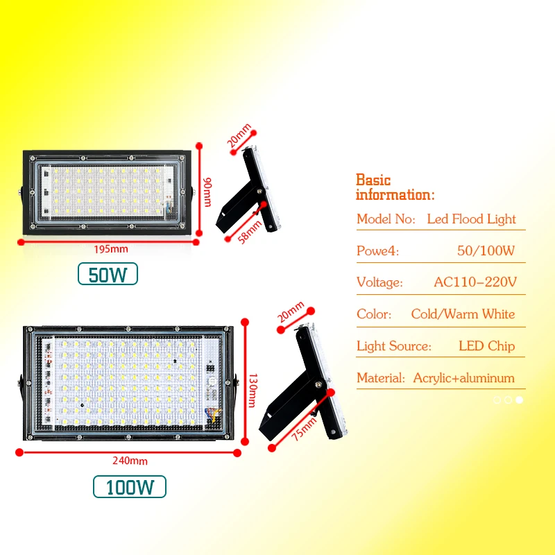 50W 100W Led Flood Light IP65  - Photography Lighting Uk ulasan dan harga
